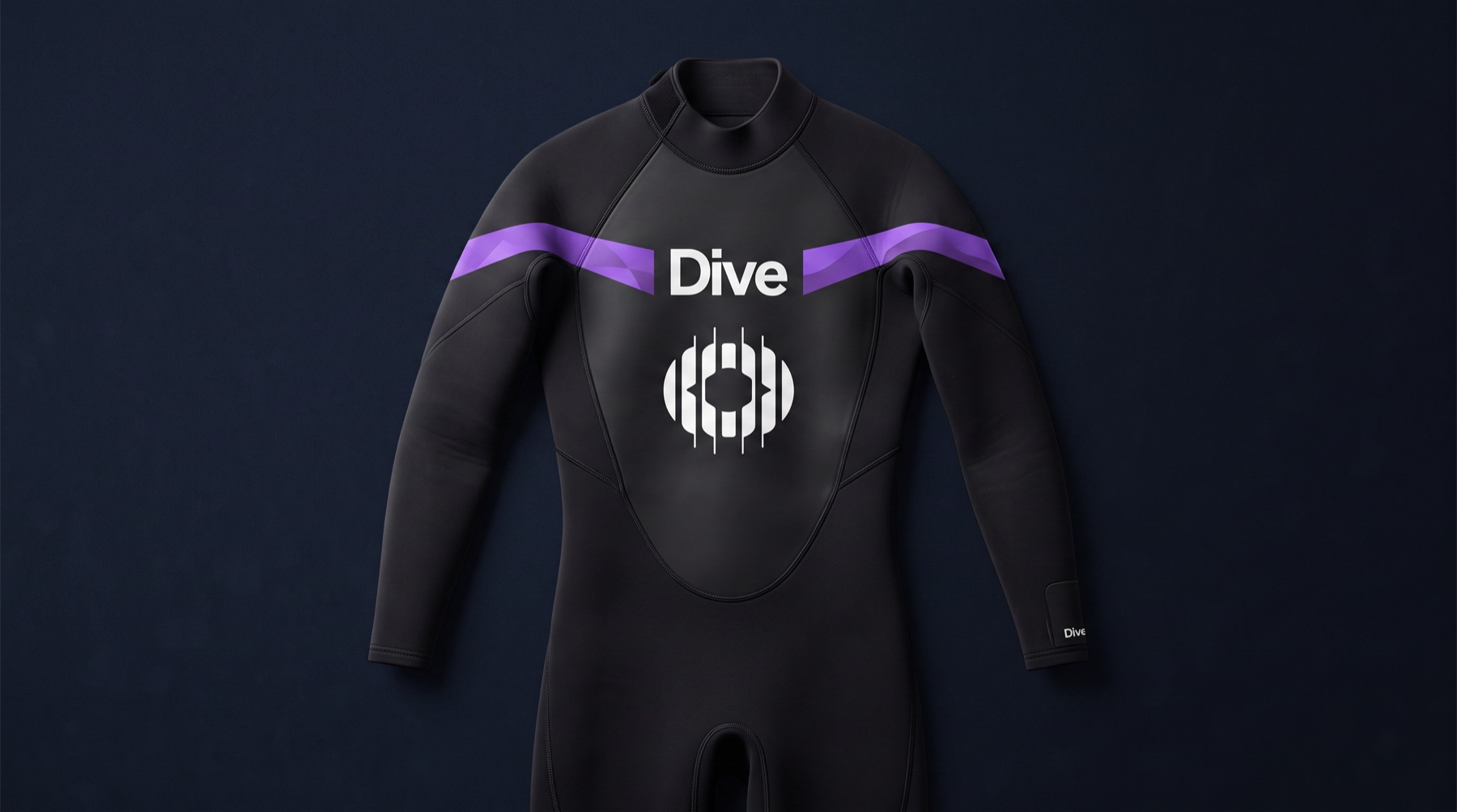 Combinaison néoprène DIVE, bande violette et logo hublot